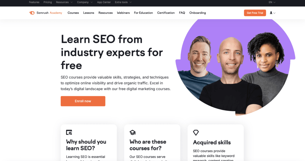 Cursuri SEO gratuite Semrush cu certificare