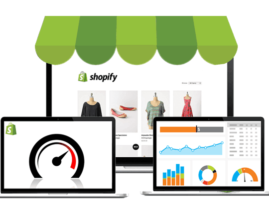 Reprezentare grafica pentru serviciile de seo Shopify oferite de o agenție seo focusată pe conversii