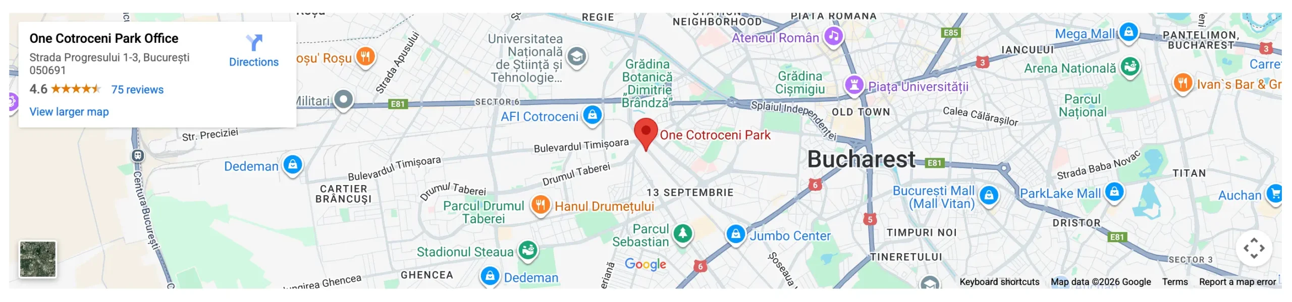Harta google cu locația Agenție SEO Pro București
