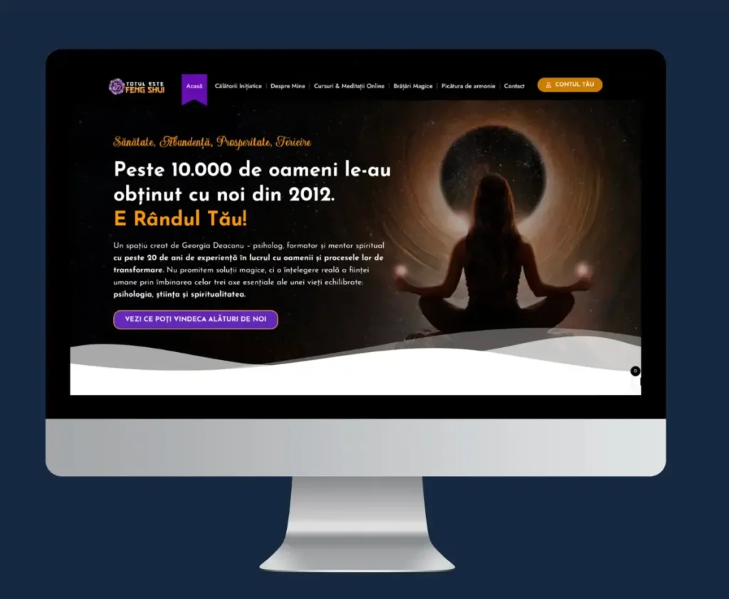 Mockup cu website-ul totulestefengshui.ro care a beneficiat de servicii promovare Instagram.