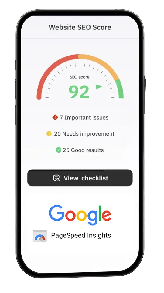Mobil cu scor SEO tehnic de 92, dovedind eficiența serviciilor de optimizare.